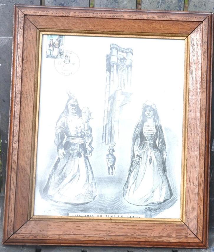 gravure feuillet 1er jours timbre ville ath  M peltier, Antiquités & Art, Art | Eaux-fortes & Gravures, Enlèvement ou Envoi