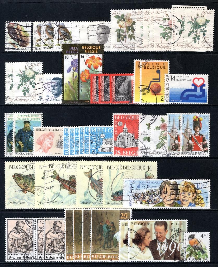 Année 1990 timbrée (2349-2397), Timbres & Monnaies, Enlèvement ou Envoi, Affranchi, Oblitéré