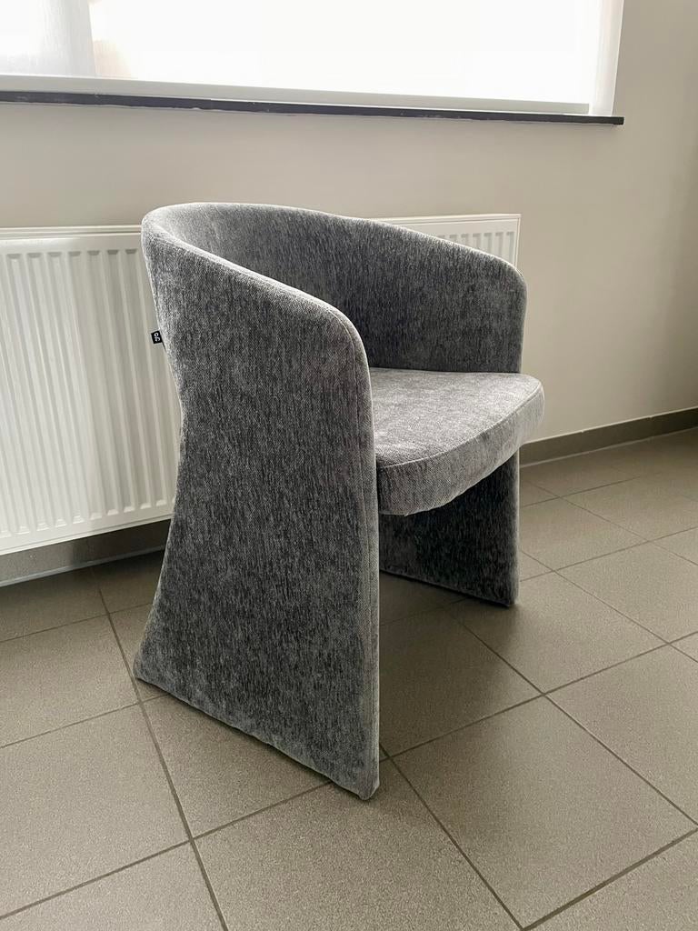 Chaises design 4 pièces, Maison & Meubles, Chaises, Comme neuf, Tissus, Gris, Enlèvement