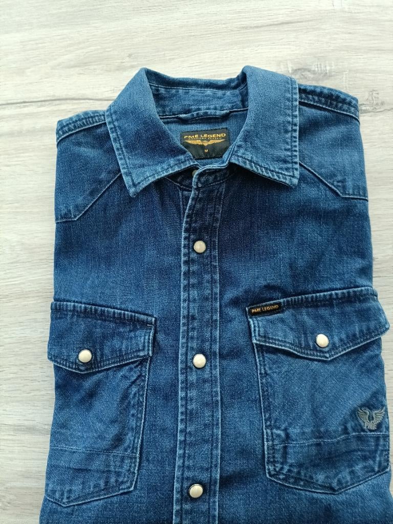 PME jeans hemd lange mouwen - M, Kleding | Heren, Overhemden, Blauw, Zo goed als nieuw, PME Legend, Halswijdte 39/40 (M)