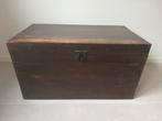 Oude houten opbergkist/dekenkoffer-vintage-brocante 88cm, Antiek en Kunst, Ophalen