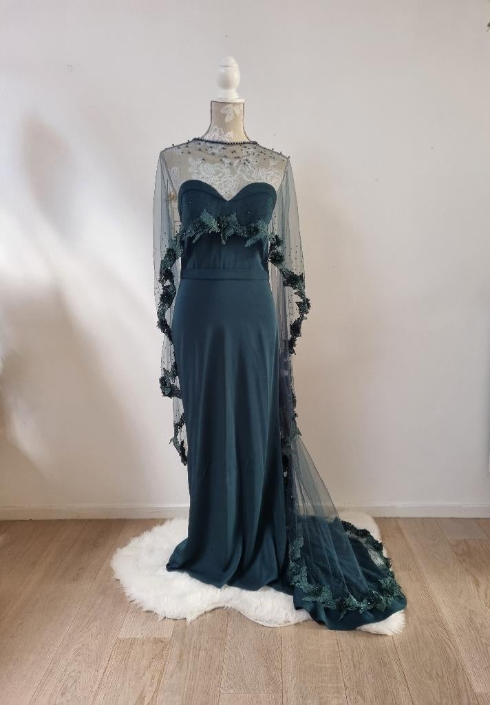 Vintage groen trouwkeed, Vêtements | Femmes, Vêtements de mariage & Accessoires de mariage, Enlèvement, Neuf, Vert