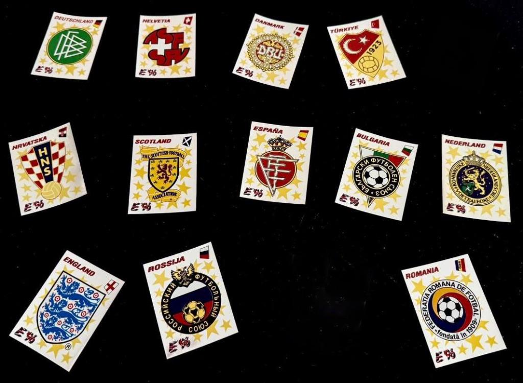 Panini Europa 96 Emblemen 12x Euro 96, Envoi, Neuf