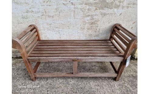 GEZOCHT Lutyens tuinbank teak zonder leuning, Ophalen, Zo goed als nieuw