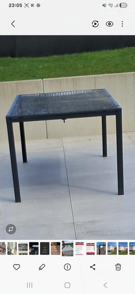 Table et chaises jardin, Jardin & Terrasse, Enlèvement, Comme neuf, Rectangulaire, Aluminium