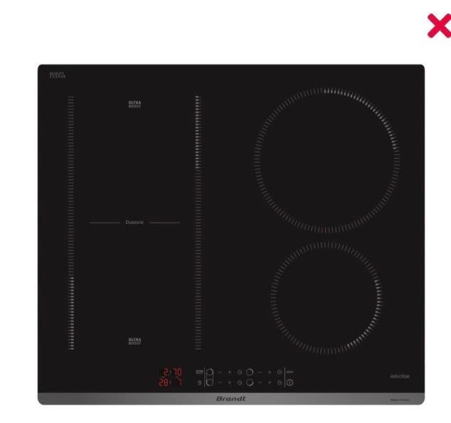 Taque induction Brandt BPI 6428 - sous garantie, Elektronische apparatuur, Kookplaten, Nieuw, Inbouw, Inductie, 4 kookzones, Ophalen