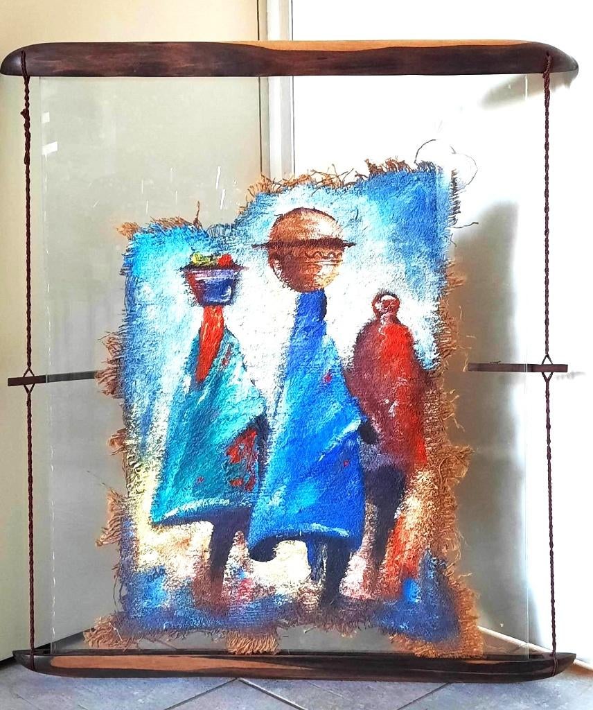 Schilderij van (ada) olieverf op hennepdoek met unieke lijst, Ophalen