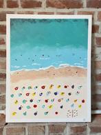 Kleurrijke stranddag schilderij, Antiek en Kunst, Kunst | Schilderijen | Modern, Ophalen of Verzenden