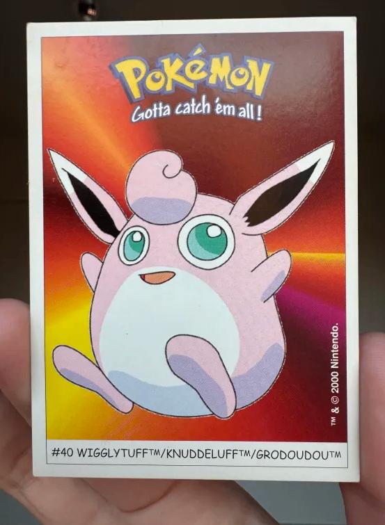 wigglytuff pokemon Bandai #40 card sticker, Enlèvement ou Envoi, Comme neuf, Cartes en vrac