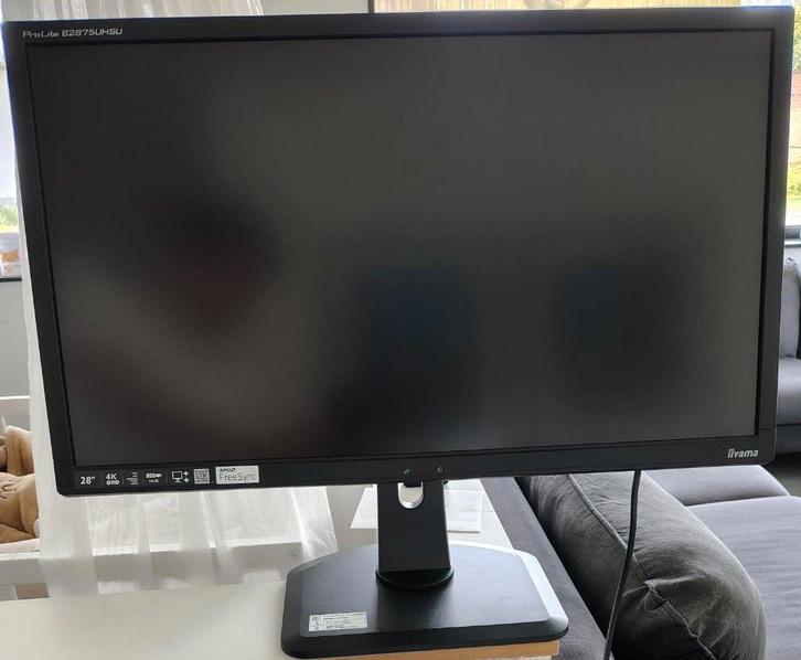 Iiyama Prolite B2875uhsu 28 inch UHD Monitor, Informatique & Logiciels, Moniteurs, Comme neuf, 60 Hz ou moins, DisplayPort, DVI