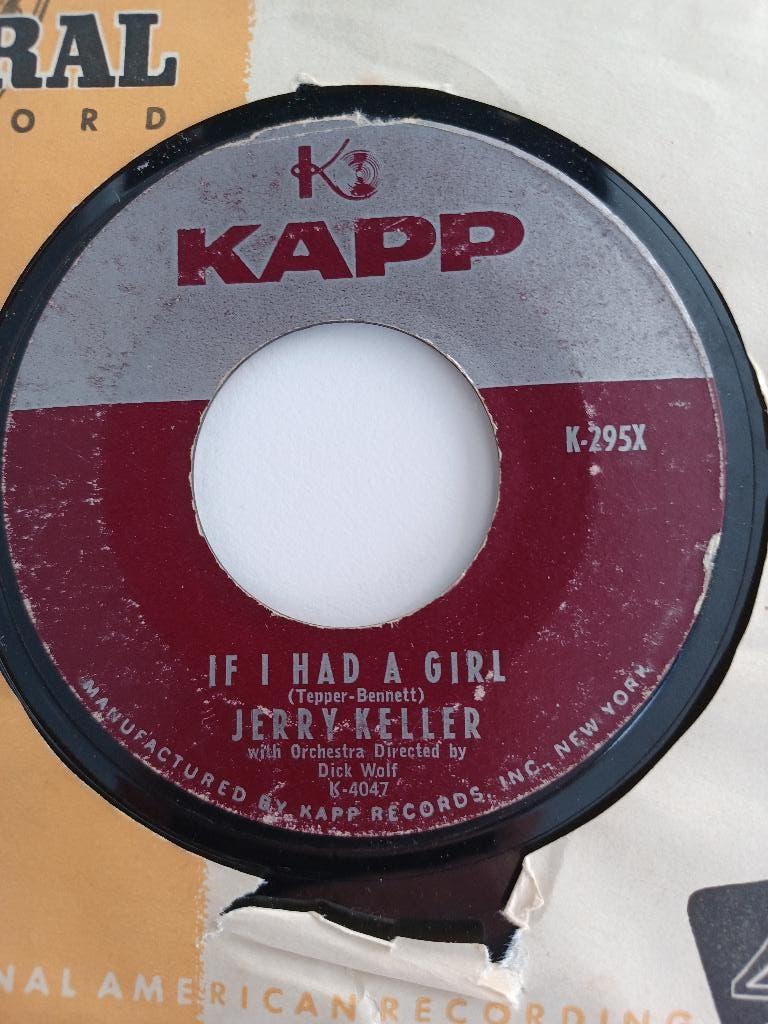 Popcorn 45: Jerry Keller – If I Had A Girl / Lovable, Gebruikt, Voor 1960, 7 inch, Single
