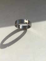 Edelstalen ring /18 k goud, Bijoux, Sacs & Beauté, Bagues, Enlèvement ou Envoi, Autres couleurs, Femme ou Homme, Comme neuf