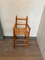 Hoge houten kinderstoel met rieten zitting, Kinderen en Baby's, Kinderstoelen, Ophalen, Gebruikt, Overige typen, Aanschuifbaar