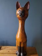 Grote massief houten kat (zie foto's), Antiek en Kunst, Ophalen of Verzenden
