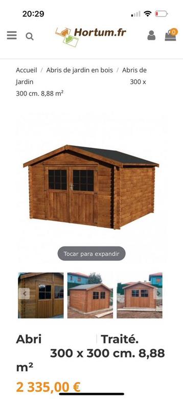 Abri de Jardin 300cm x300cm /traité Marron / 28MM epaisseur, 250 à 300 cm, Enlèvement, Abri de jardin, Bois