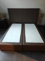 Boxspring 180x200, Huis en Inrichting, Slaapkamer | Boxsprings, Ophalen, Bruin, Tweepersoons, Zo goed als nieuw
