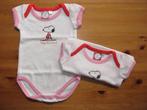 Set 2 body Snoopy à manches courtes taille 50-56 comme neuf, Enlèvement ou Envoi, Comme neuf, Fille, Vêtements de nuit ou Sous-vêtements