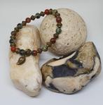 Handgemaakte armband met natuurstenen,nieuw, Ophalen of Verzenden, Nieuw, Groen, Elastiek