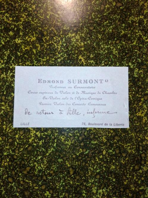 EDMOND SURMONTO  Professeur au Conservatoire  Cours supérieu, Antiquités & Art, Antiquités | Livres & Manuscrits, Enlèvement ou Envoi