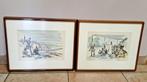 Set van 2 aquarellen, Paul DAXHELET 1905 - 1993, Antiek en Kunst, Ophalen