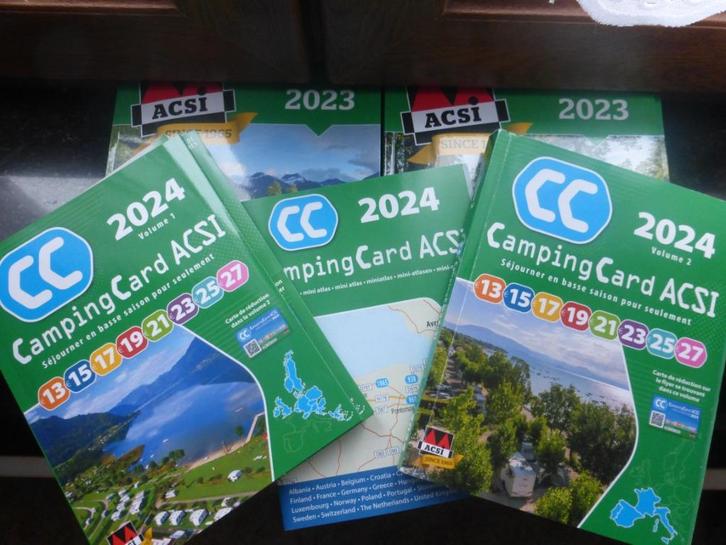 5 ACSI-boeken voor 2023 en 2024  campings + parkeerplaatsen, Vakantie, Campings