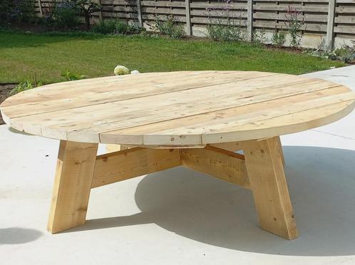 Ovale ronde rechthoekige tuintafels balken sloophout, Tuin en Terras, Palen, Balken en Planken, Nieuw, Verzenden