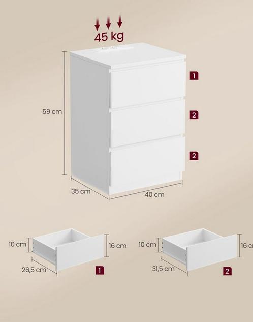 Nachtkastjes 2stuks, Huis en Inrichting, Kasten | Kleerkasten, Nieuw, Ophalen of Verzenden