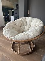 Loungestoel papasan bruin rotan, Maison & Meubles, Enlèvement, Comme neuf, Lounge