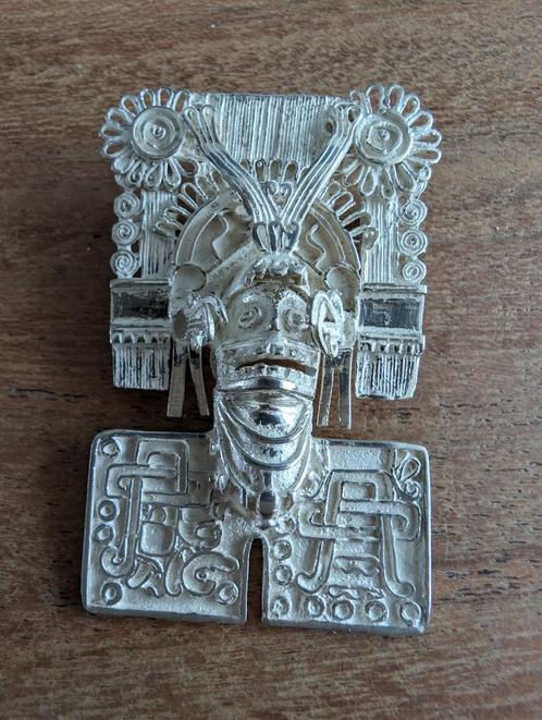Mictlantecuhtli Azteeks mythologie zilver hanger broche  Mic, Handtassen en Accessoires, Antieke sieraden, Broche, Zilver, Ophalen of Verzenden