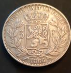 Belgique = 5 frs = 1866 =Leopold 2, Timbres & Monnaies, Monnaies | Belgique, Argent, Enlèvement ou Envoi, Monnaie en vrac, Argent