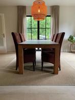 Zeer kwalitatieve en stijlvolle tafel met stoelen, Huis en Inrichting, Tafels | Eettafels, Ophalen, Gebruikt, 200 cm of meer, 50 tot 100 cm