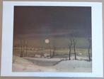PIET WILLEQUET / WINTERAVOND VLAAMSE ARDENNEN LITHO 56x75cm, Antiek en Kunst, Kunst | Litho's en Zeefdrukken, Ophalen of Verzenden