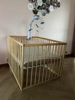 Park in houtkleur te koop, Kinderen en Baby's, Babyparken, Ophalen, Zo goed als nieuw, Rechthoekig, In hoogte verstelbaar