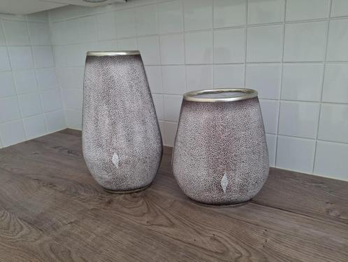 Twee vazen te koop, Huis en Inrichting, Woonaccessoires | Vazen, Zo goed als nieuw, Overige kleuren, Minder dan 50 cm, Overige materialen