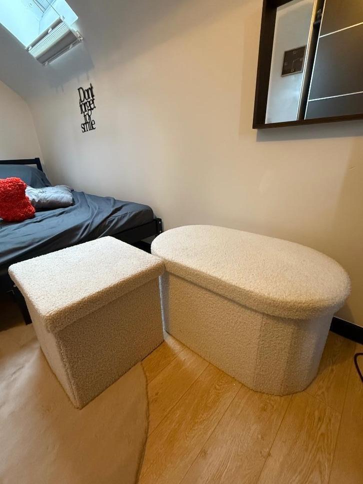 Opbergpoefs, Huis en Inrichting, Zetels | Voetbanken en poefs, Zo goed als nieuw, Minder dan 50 cm, 50 tot 75 cm, Overige vormen
