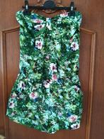 Playsuit tropische print met riem, Kleding | Dames, Jumpsuits, Ophalen of Verzenden, Zo goed als nieuw, Maat 38/40 (M)