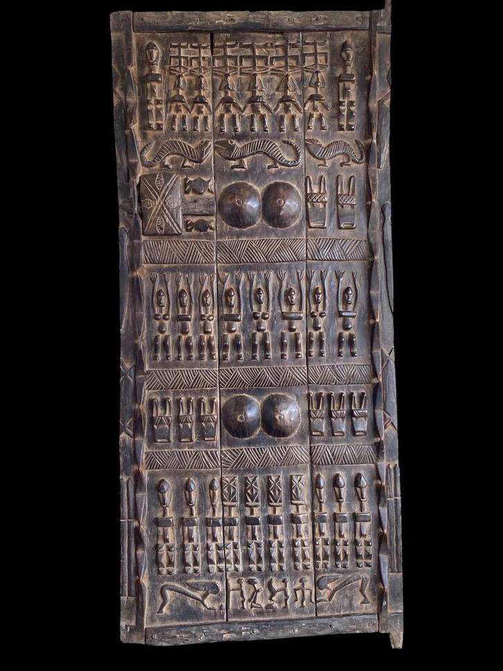 Grote deur Dogon Mali 182 cm, Antiek en Kunst, Kunst | Niet-Westerse kunst, Ophalen of Verzenden