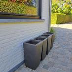 Keramiek plantenbakken binnen steen grijs, Vierkant, Binnen, Zo goed als nieuw, Aardewerk