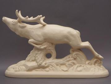 Cerf en céramique Art Nouveau Sarreguemines