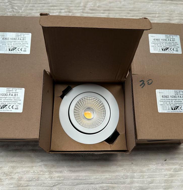 6x Argon LED inbouw downlights – nieuw, Huis en Inrichting, Lampen | Plafondlampen, Nieuw, Ophalen of Verzenden