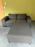 Salon tweezit met grote poef, Ophalen, Hout, Gebruikt, 100 tot 125 cm