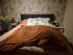 Bed 2 personen, Huis en Inrichting, Ophalen, Blauw, Tweepersoons, Zo goed als nieuw