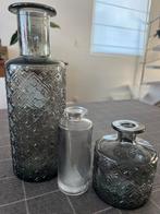 Trio glazen vazen, Ophalen of Verzenden, Zo goed als nieuw, Glas
