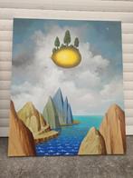 huile sur panneau l ile perdu signe carl prevot, Antiek en Kunst, Ophalen of Verzenden