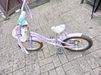 Paarse fiets 16" , Roze step en helm Lillifee ( kinderen ), Fietsen en Brommers, Ophalen, Gebruikt, 16 inch, Handrem