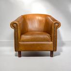 Schapenleren fautails chesterfield buffetkast vintage  leer, Huis en Inrichting, Fauteuils, Ophalen of Verzenden, Zo goed als nieuw