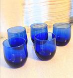 Béchers vintage bleu cobalt, 5 pièces, Enlèvement ou Envoi