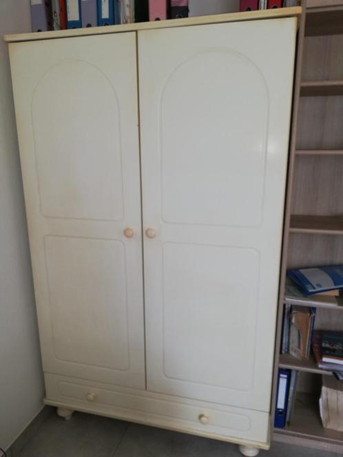 Chambre à coucher moderne, blanche, 1 personne, Huis en Inrichting, Slaapkamer | Complete slaapkamers, Gebruikt, Eenpersoons, Ophalen