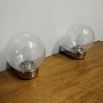 2x vintage wandlampen Hoffmeister-Leuchten bubble glas, Comme neuf, Enlèvement ou Envoi
