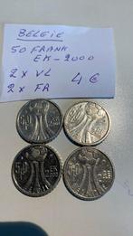 België 4 maal 50 frank ek 2000 vl en fr, Postzegels en Munten, Munten | België, Ophalen of Verzenden